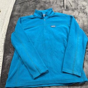 Patagonia Pullover Men's Large Blue Lightweight Fleece Polyester 1/4 Zip*
